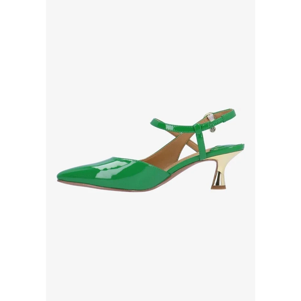 J. Renee Maretta Pumps Women's US 8W Green Patent Square Toe Spool Heel GAL1403